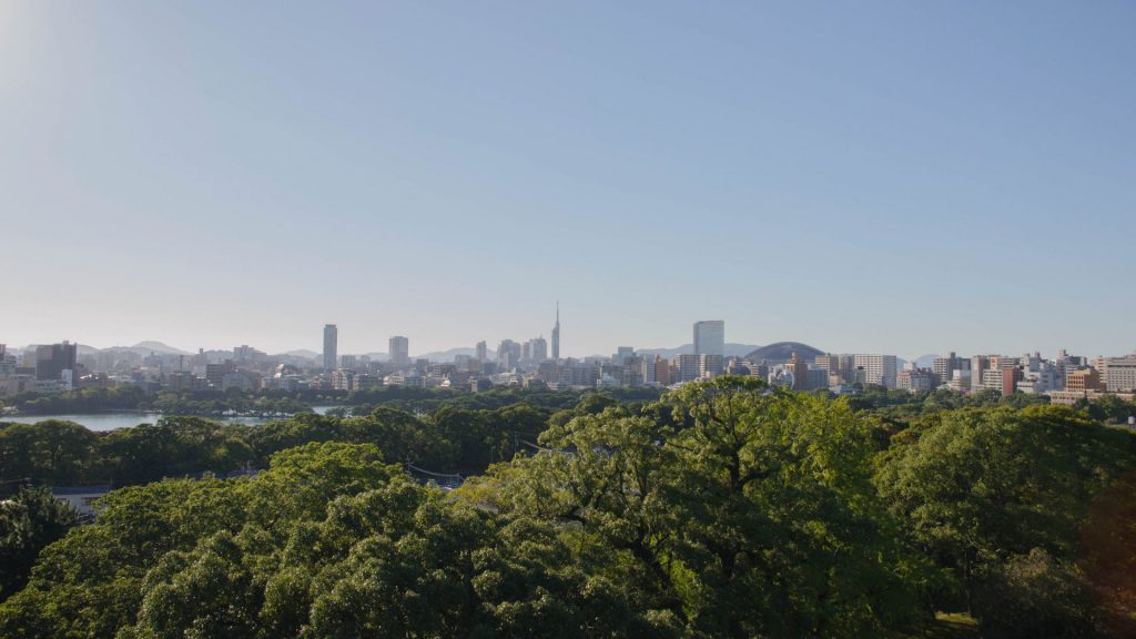 Aussicht vom Schloss in Fukuoka Japan