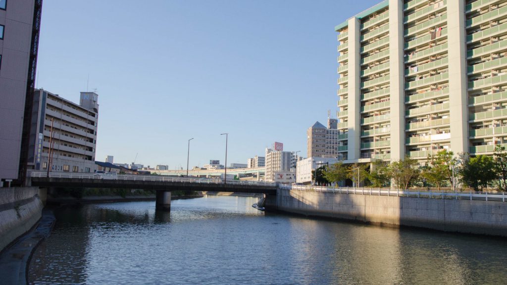 Aussicht auf den Fluss in Fukuoka Japan