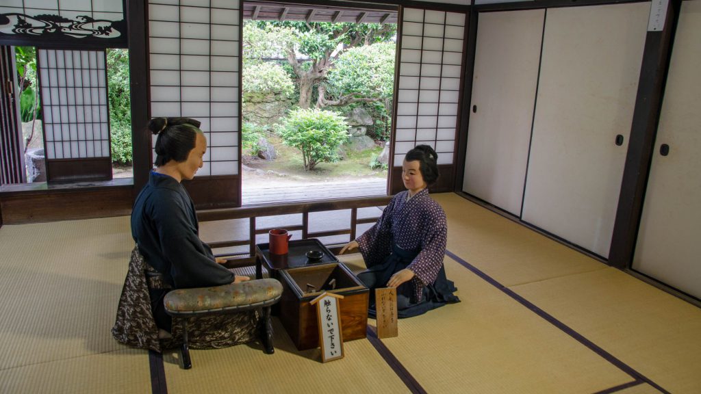 Modell eines traditionellen Hauses in Shimabara Japan